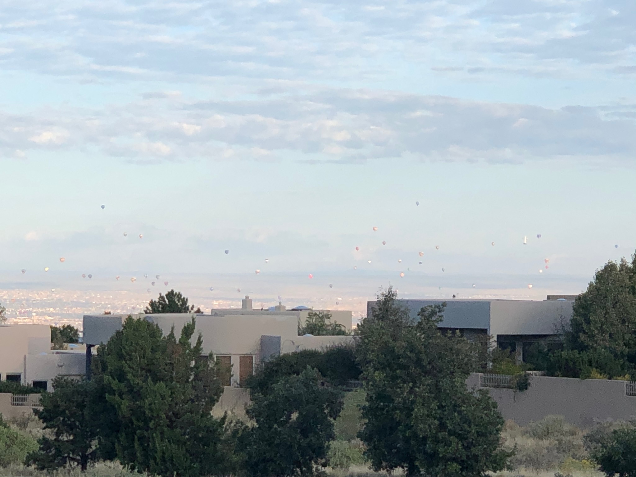 Balloons over valley