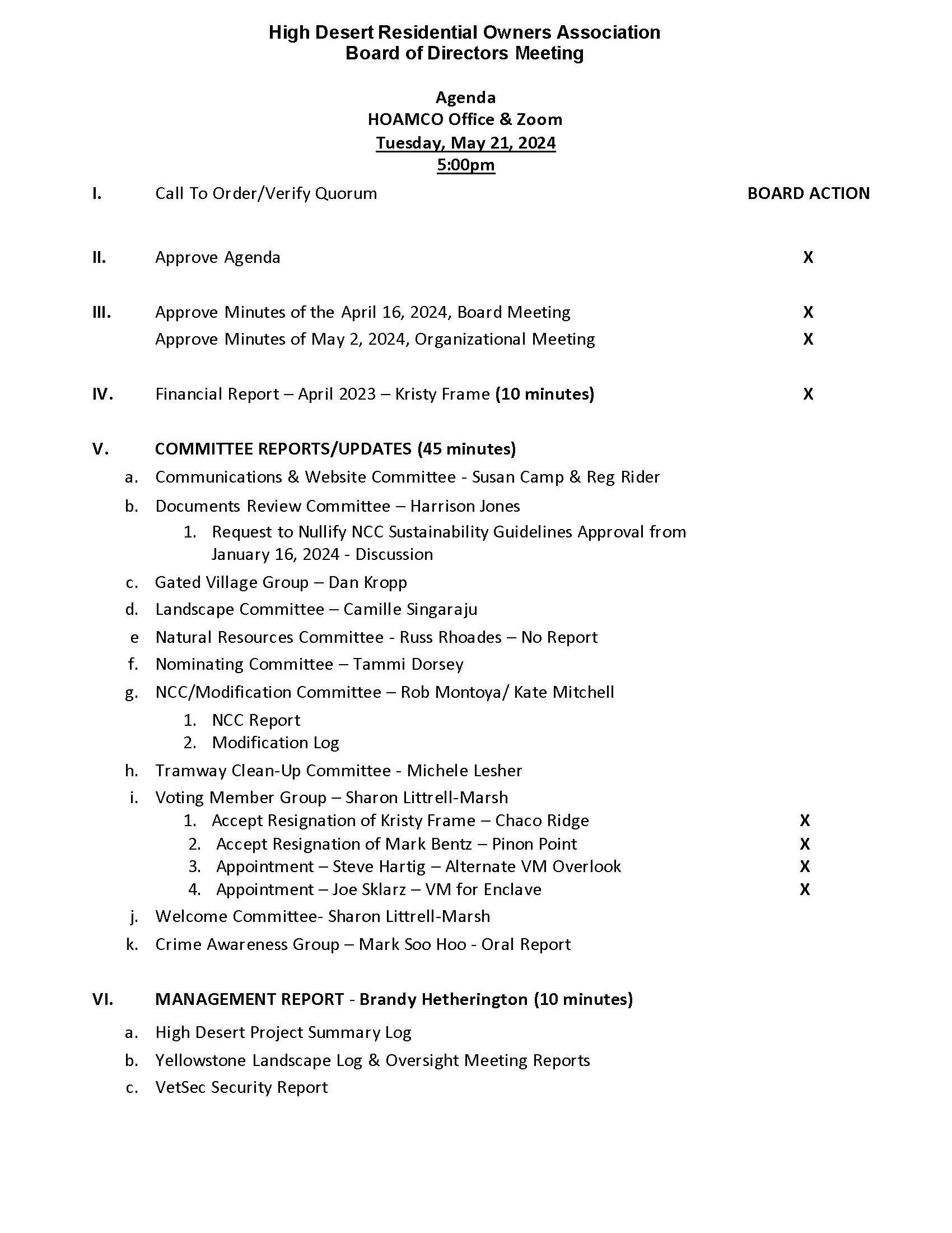 May Board Agenda Page 1
